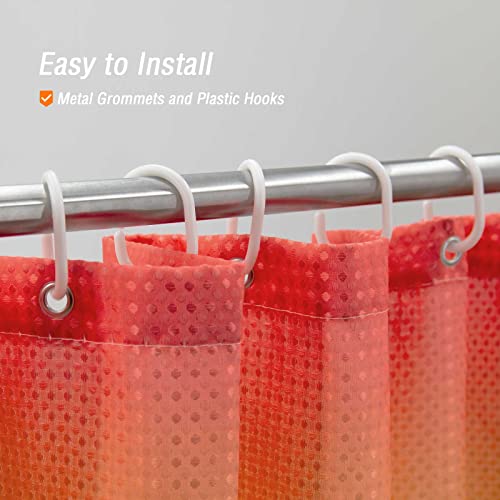 Gibelle Colorful Rainbow Shower Curtain, Waffle Weave Fabric Ombre Bathroom Shower Curtain Set With Hooks, Water Repellent And Machine Washable, 72 X 72 #TOP16