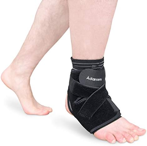 Ankle Brace - 2 in 1 - Open Heel Neoprene Support - Thin Sleeve with Elastic Strap - Achilles Tendon, Plantar Faciitis, Sprain, Strain, Twist, Fracture - Running and Daily