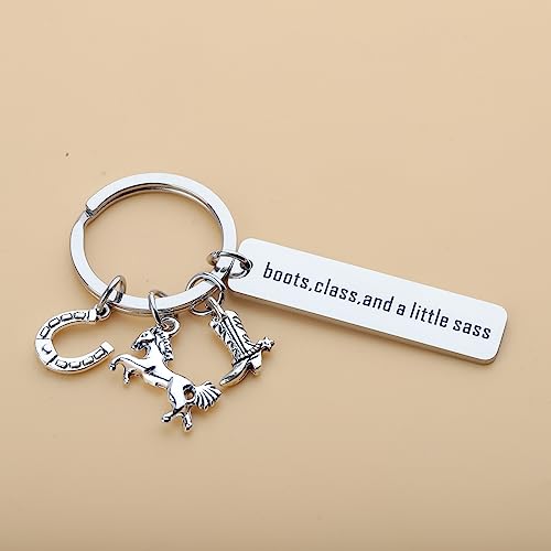 CENWA Cowgirl Keychain Boots Class and a Little Sass Gift Dirt is Cowgirl Glitter Gift Equestrian Gift3
