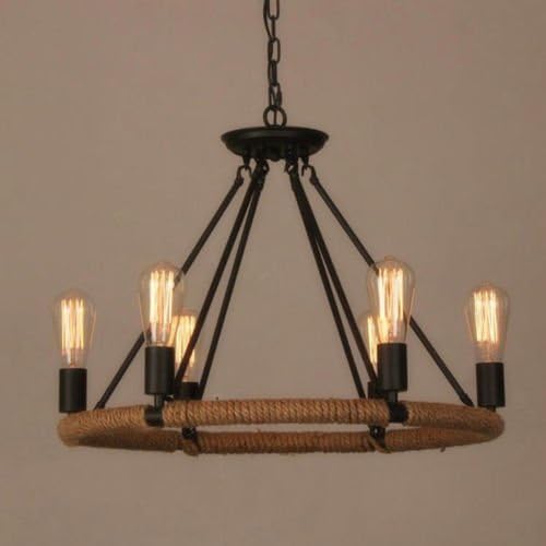 Moonlight Retail- Industrial Farmhouse Iron Chandelier Light Edison Cafe Bar Restaurant Rustic 6