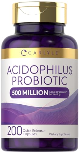 Carlyle Acidophilus Probiotic Capsules for Women and Men | 500 Mi...