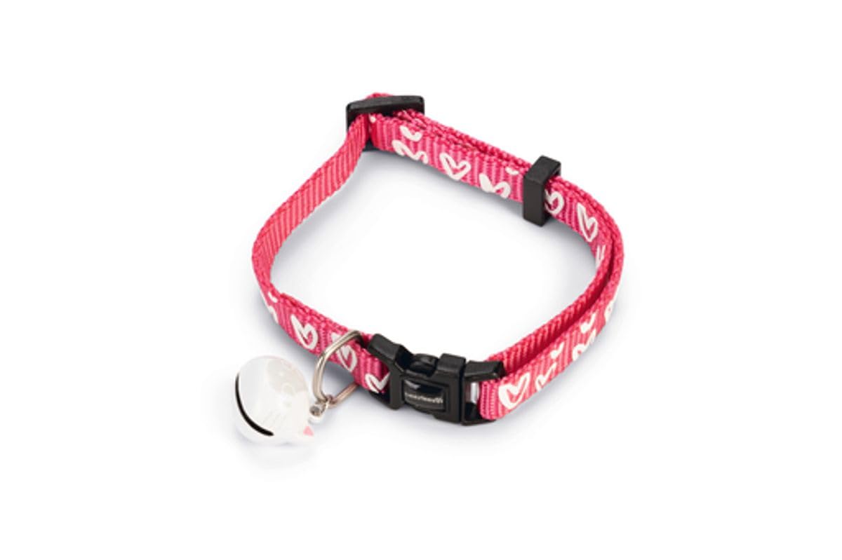 Beeztees Kedi Boyun Tasması, Zilli, Pembe, 20-30cm