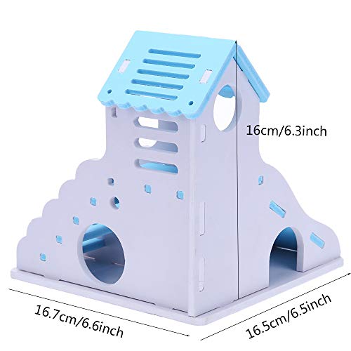 Brinquedos de casa de hamster pequenos animais corrediços DIY cabana Gerbil Villa visualização deck