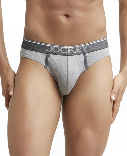 Image of Jockey 8044 Men's Super Combed Cotton Rib Solid Brief with Ultrasoft Waistband (Pack of 2)