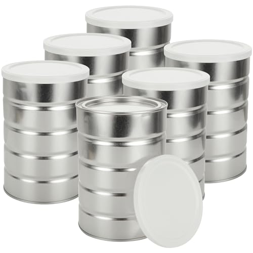 AKOLAFE 6 Pack Large Coffee Canisters with Airtight Lids 32 OZ Empty Coffee Container for Ground Coffee Storage Kitchen Canister Set Tea Storage Containers Metal Can Tea Tins for Loose Tea Bean Sugar