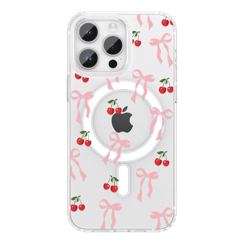 Coque iPhone 13 Pro antichoc et magnétique à motif nœud papillon rose