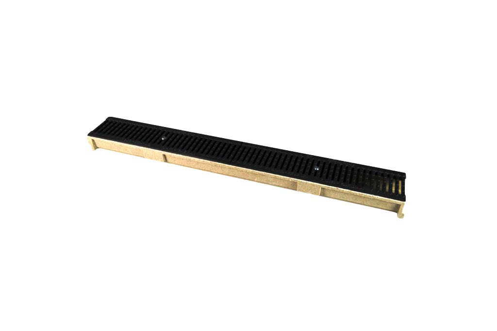 Entwässerungsrinne Polymerbeton Gussrost Stahlzarge, Linienentwaesserung, Klasse C-250 bis 25 T Höhe 7,3cm