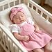 Asmea Baby Kleidung Mädchen 3-6 Monate Sommer Neugeborene Babykleidung 3tlg Herzen Kurzarm Baby Strampler Hosenträgerrock Haarband Set Baby Outfit Mädchen Geschenk für Shooting Taufe Geburtstag Rosa