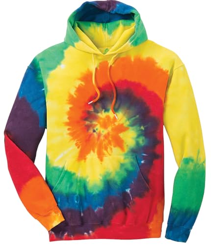 Joe's USA Hoodies Tie-Dye Hooded Sweatshirt-Large Rainbow Tie-Dye