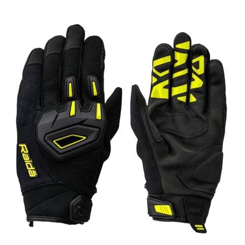 Image of Raida Avantur 2.0 Motorcycle Gloves | Vegan Friendly | Enhanced Knuckle Protection | Touchscreen Compatible | Lightweight & Comfortable | Ideal for Daily Commute & Weekend Rides (Hiviz, S)