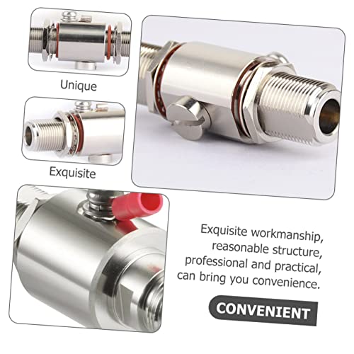 Solustre Arrester Cable Protectors Bulkhead Coaxial Surge Protector Brass Surge Protector Thunder Arrestor Nickel-Plated Brass External Expansion Card Silver Coaxial Protector #TOP5