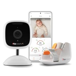 Masimo Stork Vitals+ – FDA Cleared Smart Baby Monitoring System (Boot + Sensor + Camera + App), Monitors Pulse Rate, Oxygen Saturation & Skin Temp