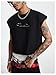 GORGLITTER Men's Dolman Sleeve Crop Vest Top T Shirts Crewneck Loose Pullover Tank Tops Colorful Black X-Large