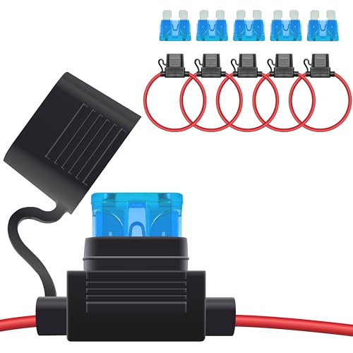 ecocstm 5 PCS Inline Fuse Holders 12V, 16 AWG Car