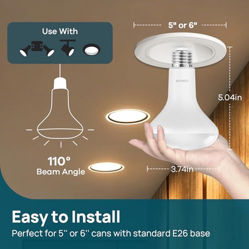 Image of Linkind 12-Pack BR30 LED Flood Light Bulbs Indoor, 10W=65W 850 Lumens 2700K | Dimmable LED Recessed Bulbs, E26 2700K Soft White, UL FCC Certified, Recessed Can Light Bulb for Bedroom Bathroom