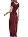 Meaneor Women Boho Cap Sleeve Smocked Waist Tiered Renaissance Summer Maxi Dress (S, Wine Red)