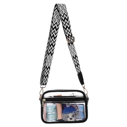 Sac bandoulière transparent en PVC étanche et pochette multifonction