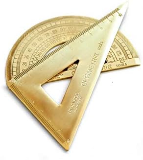 مساطر EDU - مسطرة مثلث نحاس ريترو نصف دائرة دائرة مثلث لوحة رسم 