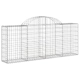 Favemtsl Set di 11 gabbioni da parete, 200 x 30 x 80/100 cm, zincato