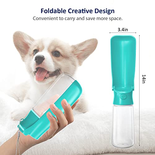 Image of WePet Foldable Portable Dog Water Bottle Puppy Water Dispenser with Drinking Feeder, 19 OZ, High-Temperature Resistant Leak Proof for Pets Outdoor Walking, Hiking, Travel, Food Grade Plastic BPA Free
