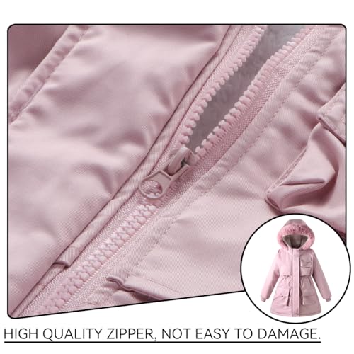 Teen Girls Winter Coat Long Puffer Fleece Jacket Hoodie Outfit Kid Clothes Parka4