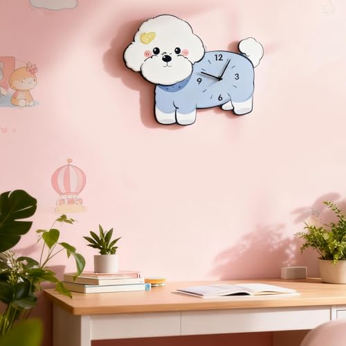 Horloge murale Bichon pour salon, pendule décorative salon - 6