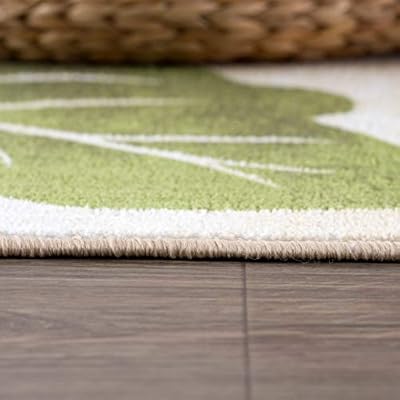 CAMILSON Solana Modern Floral 7'10" x 10'3" Area Rugs Non-Skid (Non-Slip) Rubber Backing Orange - Green Flowers Indoor Rug (8x10, Multicolor) 41 RwOMIE5L. SS400