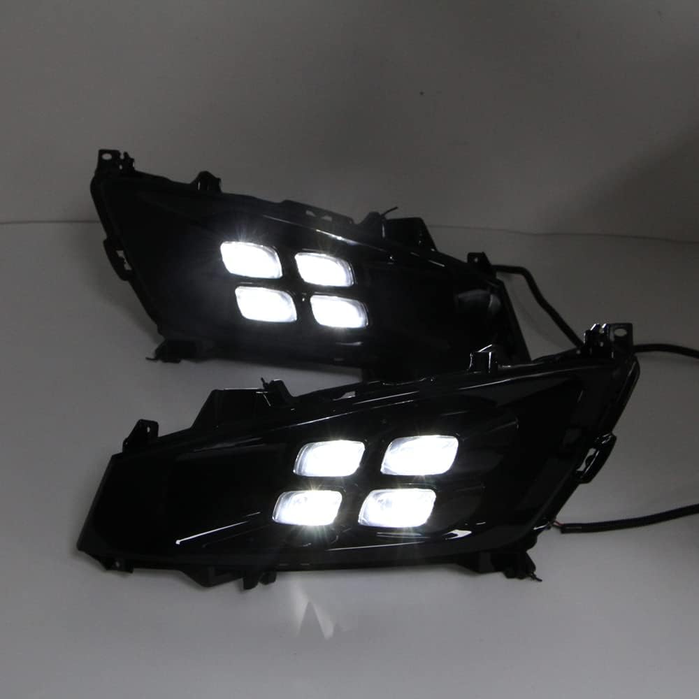 Dreamseek 4 LED DRL for Kia Optima K5 2011 2012 2013 Daytime Running Light Assembly Driving Bumper Lamp + Fog Lamp Bezel (NOT Fit Hybrid Model)