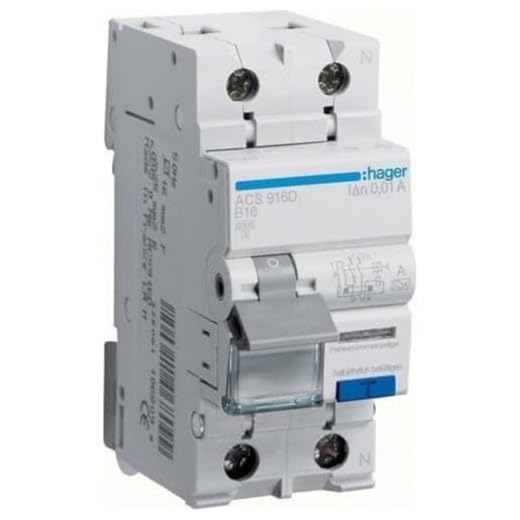 Hager ACS916D FI-LS 1P+N 6kA B-16A 10mA Typ A QC