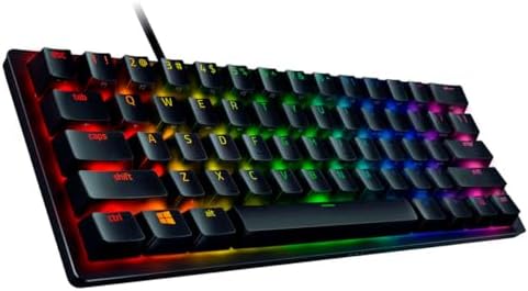 Razer Huntsman Mini 60% Gaming Keyboard: Fastest Keyboard Switches Ever - Linear Optical Switches - Chroma RGB Lighting - PBT Keycaps - Onboard Memory - Classic Black (Renewed)
