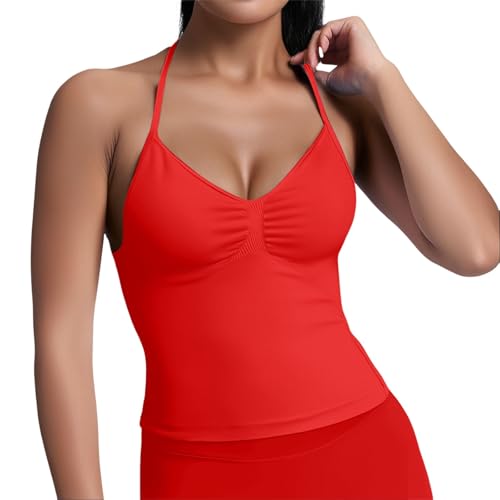 Crop top femme élastique anti-frottement débardeur sport avec soutien