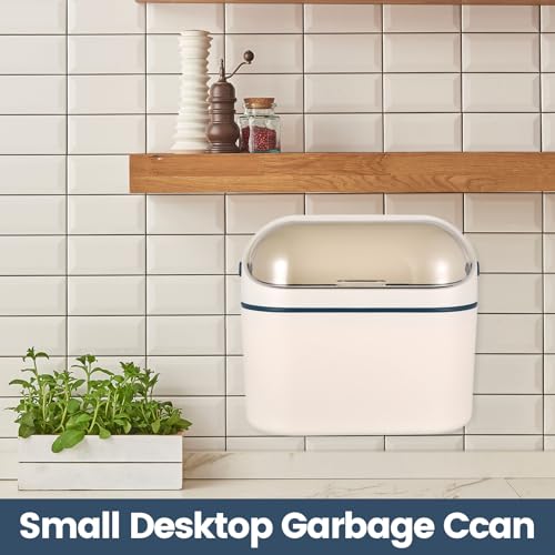 SHUTIANYA Küchenmülleimer 4L Abfalleimer mit Deckel, Kunststoff Abfallsammler, Abfallbehälter Mülleimer zum Aufhängen, hängende Wandmontagefür Mülleimer Wohnmobil Küche Schrank Trash Can