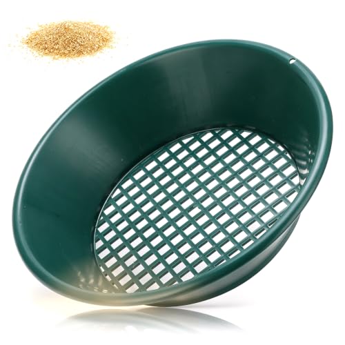 equlup 350mm Gold Panning Screen Sifting Tray, Manual Gold Washing Pan