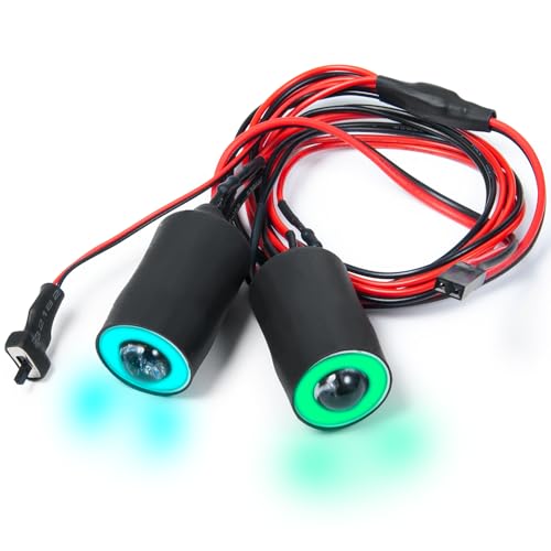 17mm 2 Leds Front Angel Eyes Led Lights Headlights/taillight/back Light 17mm Outer Diameter For 1/10 Rc Crawler Car Headlamps Upgraded Part (multicolor+white)