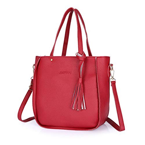 kowaku Bolsa de Couro PU Feminina de 4 Peças de 3 Conjuntos com Alça para Negócios