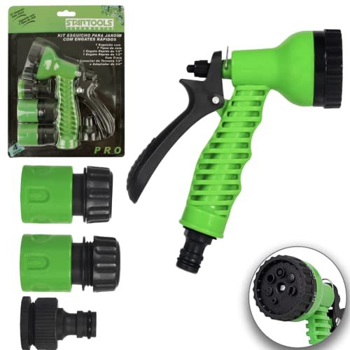 Esguicho Para Mangueira Jato Com 7 Funções Para Jardin E Outros Serviços de Limpeza Premium Vaceli