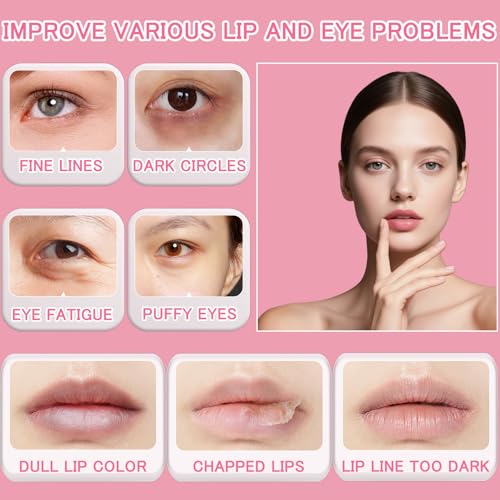 FNOLECY 20 Pairs Lip Mask & Eye Mask, 24K Crystal Collagen Under Eye Patches for Puffy Eyes, Party Favors Adults, Bridesmaid Gifts, Bachelorette Party Accessories, Skincare Bulk, Galentines Day Gifts