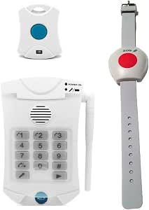 Elderly Senior Medical Alert System | NO Monthly Fees | No Subscription | Calls Family and/or Friends and/or 911 | Uses Landline or Cell Phone Adapter White