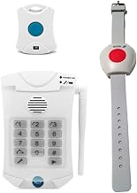 Elderly Senior Medical Alert System | NO Monthly Fees | No Subscription | Calls Family and/or Friends and/or 911 | Uses Landline or Cell Phone Adapter White