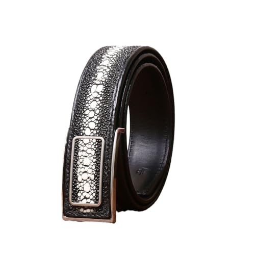 Men's Belt, Leather Dress Belt with Smooth Buckle Width 3.8cm for Casual and Business