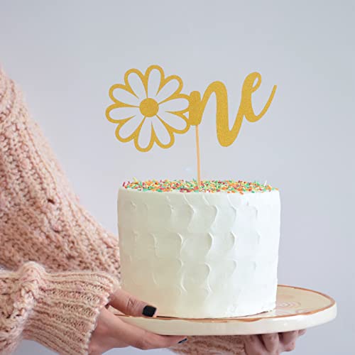 Yrrue Gold Glitter First Birthday Cake Topper #TOP27