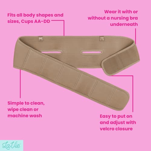 Pump Strap Hands-Free Pumping Bra, Breast Pump Bra for Breastfeeding Pumps for Women, Hands Free Pumping Bustier Tan - Thumbnail 3