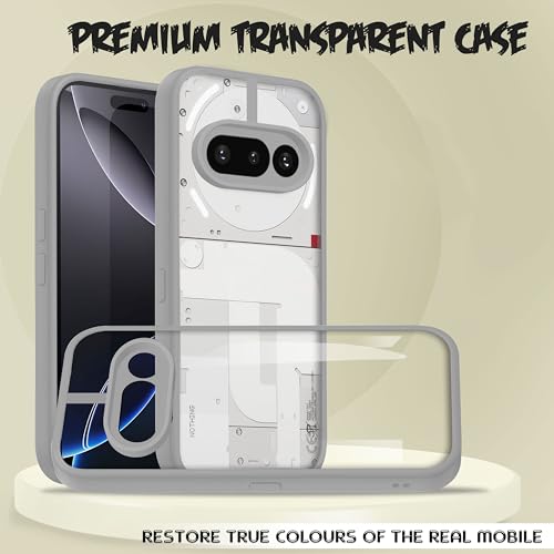 Image of V-TAN Back Cover for Nothing Phone 3A 5G Compatible Case, Transparent Clear, TPU, Camera Protective Shockproof Cover (Gray)