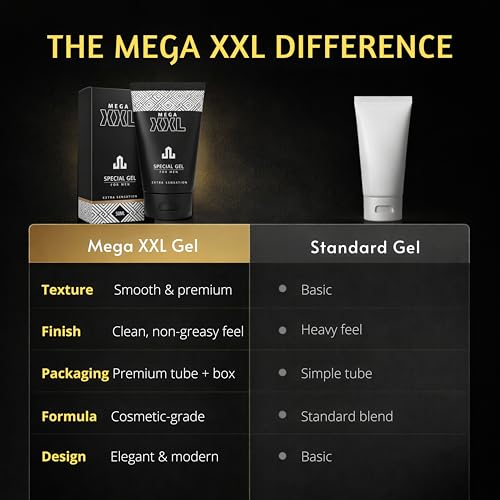 MEGA XXL Penis Gel 50 ml – Massagegel für Männer – Penisvergrößerung & Penis Verlängerung Routine – für mehr Umfang & ein größeres Gefühl – tägliche Anwendung