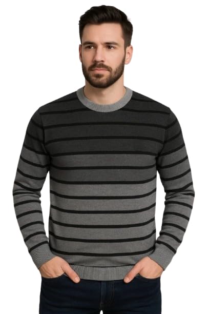 chozi Men's Wool Round Neck Sweater |Full Sleeve, Soft Men's Winterwear Office wear Pullover|Regular Fit Casual Lightweight Everyday Wear Sweater for Men-01786-picture-3