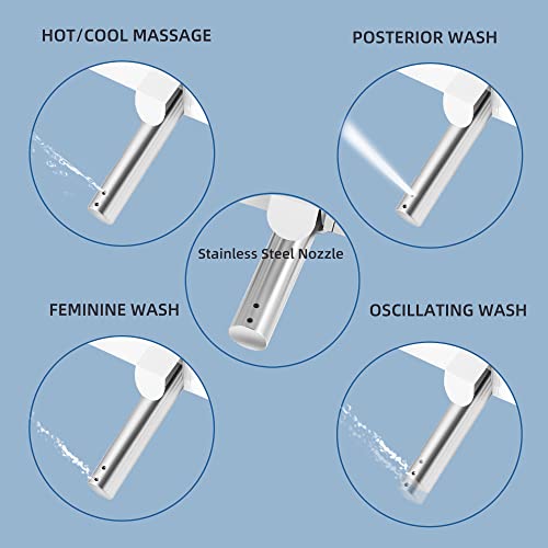 Facilavi Fc7 Electronic Bidet Toilet Seat With Warm Air Dryer Elongated Smart Heated Toilet Seat Electrolyzed Water Sterilization Prewetting Rear Wash Bidet Seat For Toilet Washlet, Remote Control #TOP4