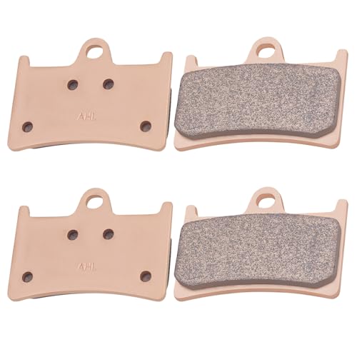 AHL 2 Pair Motocicleta Pastillas de Freno Delantero para Yamaha FZ6 Fazer S2 (Non ABS/Half Fairing/4 Piston Caliper) (4S81/4S8) 2007-2009 (Cobre sinterizado)