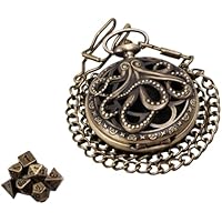 Sarini Mini Juego de Dados DND,Reloj de Bolsillo Steampunk