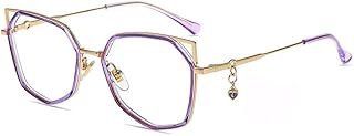 Firmoo 2023 Cat Eye Blue Light Blocking Reading Glasses 3.0x with Gemstone Pendantm, Readers Glasses Anti Glare Bluelight Blocker Computer Eyeglasses Purple