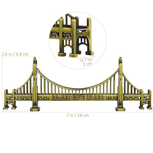 Beavorty Golden Gate Bridge Modell 3D Metall Architektur Ornament Welt Wahrzeichen Gebäude Tourist Souvenir Geschenke für Bücherregal Desktop Dekoration